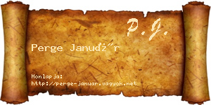 Perge Január névjegykártya